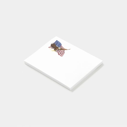 Amerikaanse vlag en Eagle Post-it® Notes (Schuin)