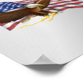 Amerikaanse vlag en Eagle Silver Poster (Hoek)