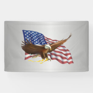 Amerikaanse vlag en Eagle Silver Spandoek