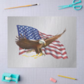 Amerikaanse vlag en Eagle Silver Tissuepapier (Craft)