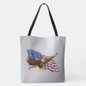Amerikaanse vlag en Eagle Silver Tote Bag (Achterkant)