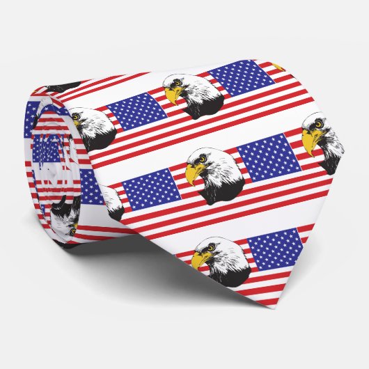 Amerikaanse vlag en Eagle Stropdas (Opgerold)