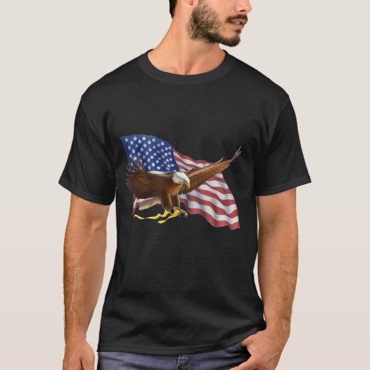 Amerikaanse vlag en Eagle T-shirt (Voorkant)
