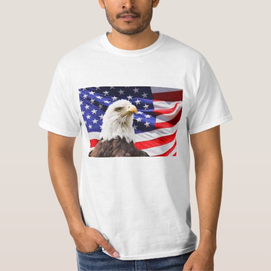 Amerikaanse vlag en Eagle T-Shirt (Voorkant)