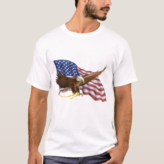Amerikaanse vlag en Eagle T-shirt (Voorkant)