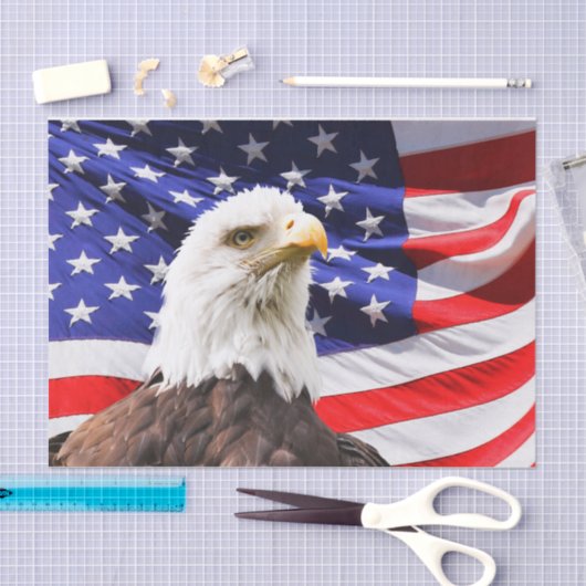 Amerikaanse vlag en Eagle Tissuepapier (Craft)