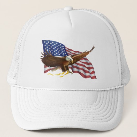 Amerikaanse vlag en Eagle Trucker Pet (Voorkant)