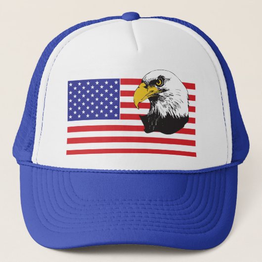 Amerikaanse vlag en Eagle Trucker Pet (Voorkant)
