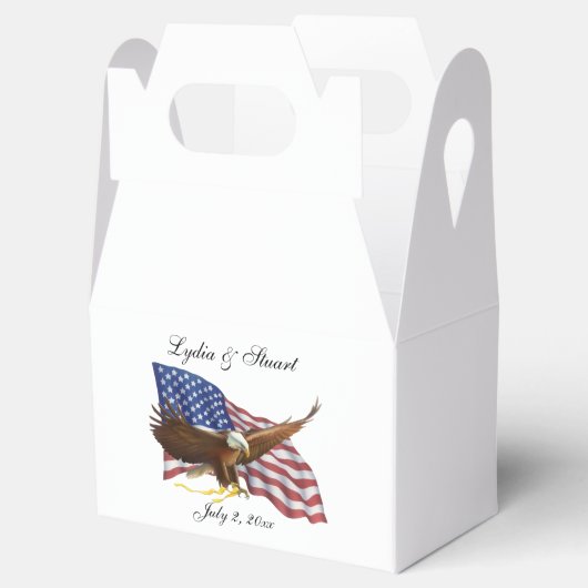 Amerikaanse vlag en Eagle Wedding Bedankdoosjes (Geopend)