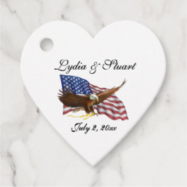 Amerikaanse vlag en Eagle Wedding Bedankjes Labels