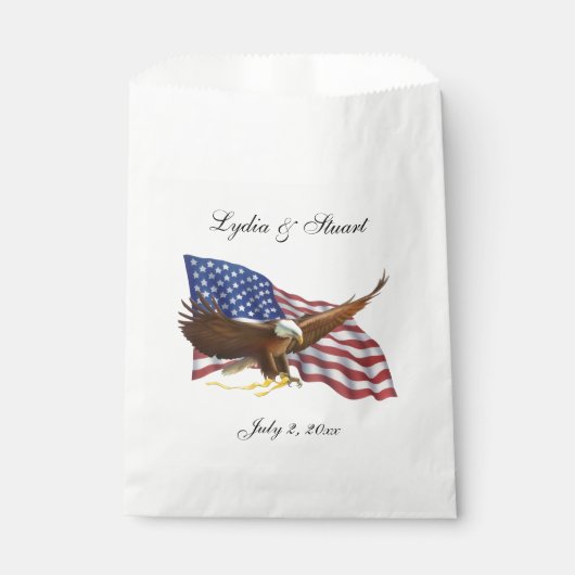 Amerikaanse vlag en Eagle Wedding Bedankzakje (Voorkant)