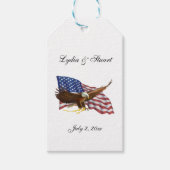 Amerikaanse vlag en Eagle Wedding Cadeaulabel (Voorkant)