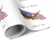 Amerikaanse vlag en Eagle Wedding Cadeaupapier (Rol Hoek)