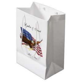 Amerikaanse vlag en Eagle Wedding Medium Cadeauzakje
