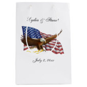 Amerikaanse vlag en Eagle Wedding Medium Cadeauzakje (Voorkant)