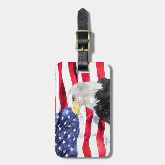 AMERIKAANSE VLAG EN ELGF BAGAGELABEL (Voorkant verticaal)