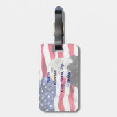 AMERIKAANSE VLAG EN ELGF BAGAGELABEL (Achterkant verticaal)
