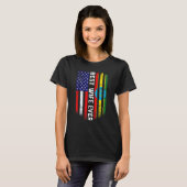 Amerikaanse vlag en Ethiopië vlag beste vrouw ooit T-shirt (Voorkant volledig)