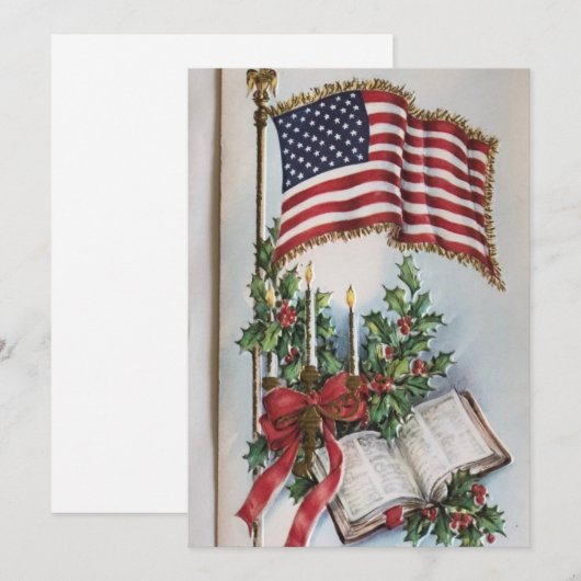  - amerikaanse vlag en feestdag voor bijbelse vrij feestdagenkaart (Voorkant / Achterkant)