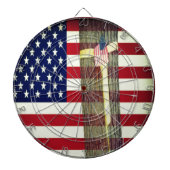 Amerikaanse vlag en geel lint dartbord (Voorkant)