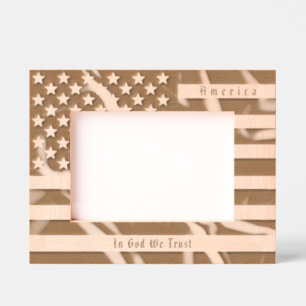 Amerikaanse vlag en gevouwen Amerikaanse vlag Gegraveerde Lijstjes