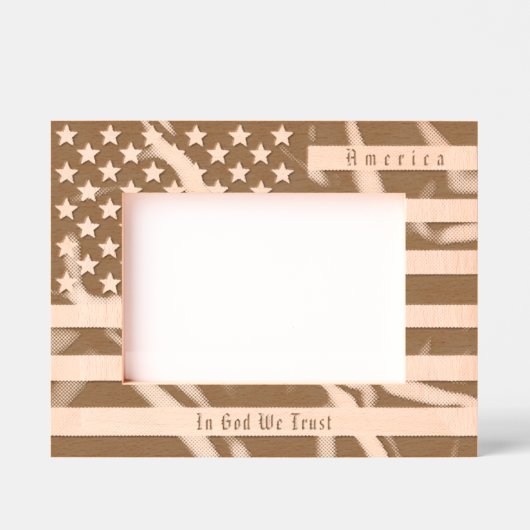 Amerikaanse vlag en  gevouwen Amerikaanse vlag Gegraveerde Lijstjes (Voorkant)