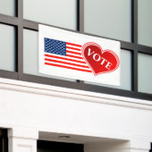 Amerikaanse vlag en hart stemmen spandoek (Buitenkant Gebouw)