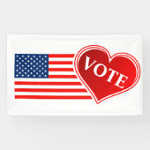 Amerikaanse vlag en hart stemmen spandoek (Horizontaal)