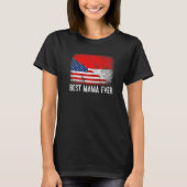 Amerikaanse vlag en Indonesische vlag Beste mama o T-shirt (Voorkant)