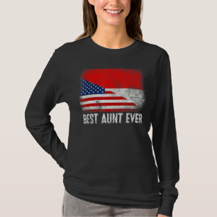 Amerikaanse vlag en Indonesische vlag beste tante T-shirt