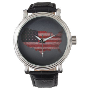 Amerikaanse vlag en kaart #2 horloge