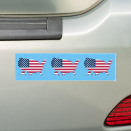 Amerikaanse vlag en kaart bumpersticker