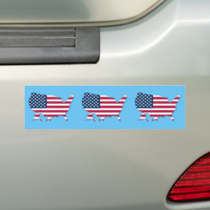 Amerikaanse vlag en kaart bumpersticker