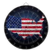 Amerikaanse vlag en kaart dartbord (Voorkant)