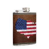 Amerikaanse vlag en kaart heupfles (Rechts)