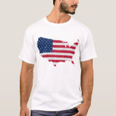 Amerikaanse vlag en kaart t-shirt (Voorkant)