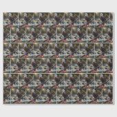 Amerikaanse vlag en kale adelaar op boomtak cadeaupapier (Vlak)