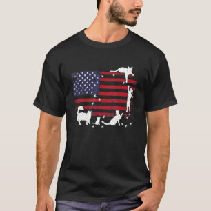 Amerikaanse Vlag En Katten Pret Naughty Katten Spe T-shirt