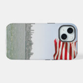 Amerikaanse vlag en kustlijn iPhone 15 case (Achterkant horizontaal)