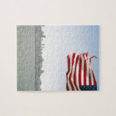 Amerikaanse vlag en kustlijn legpuzzel (Horizontaal)