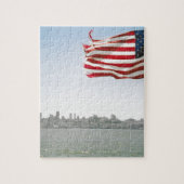 Amerikaanse vlag en kustlijn legpuzzel (Verticaal)