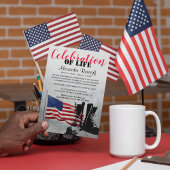 Amerikaanse vlag en laarzen viering van het leven kaart