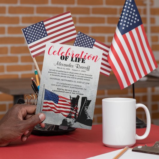 Amerikaanse vlag en laarzen viering van het leven kaart