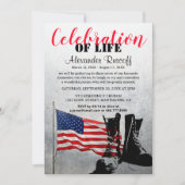 Amerikaanse vlag en laarzen viering van het leven kaart (Voorkant)