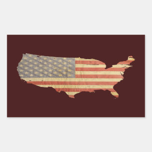 Amerikaanse vlag- en landenkiezers rechthoekige sticker