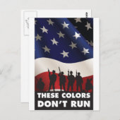 Amerikaanse vlag en leger - deze kleuren lopen nie briefkaart (Voorkant / Achterkant)