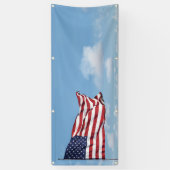 Amerikaanse vlag en lucht blanco zwaaien spandoek (Verticaal)