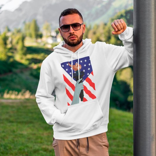 Amerikaanse vlag en Mannen torch Hoodie