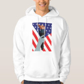 Amerikaanse vlag en Mannen torch Hoodie (Voorkant)