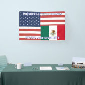 Amerikaanse vlag en Mexicaanse vlag - We steunen d Spandoek (Beurs)